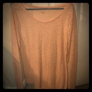 LOFT pink lace long sleeve top 💕🛍